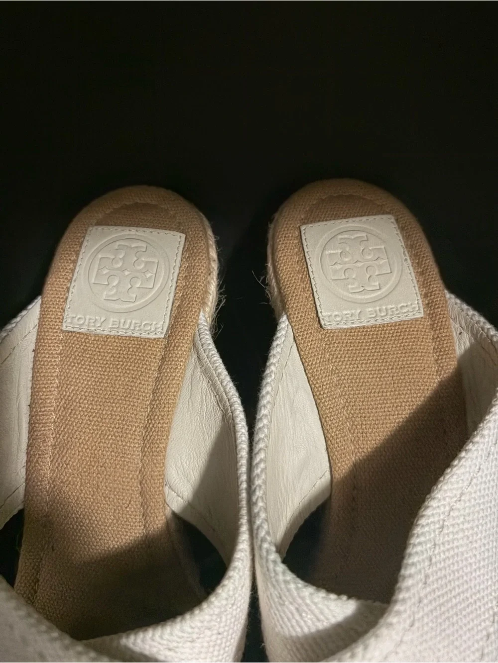 Tory Burch White Crisscross Espadrille Wedge Sandals